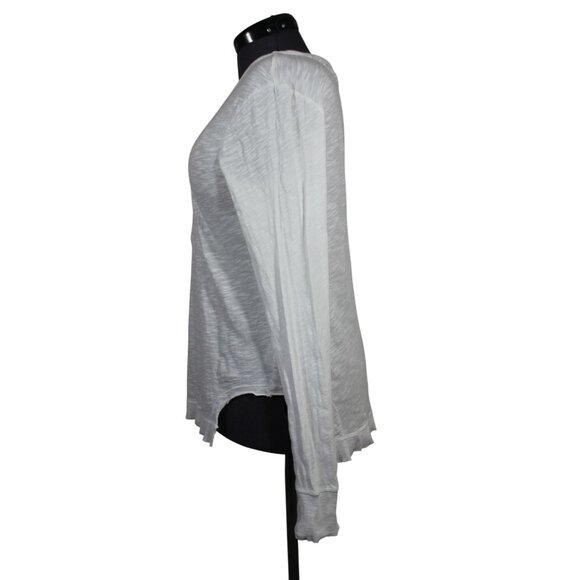 Left of Center Anthropologie burnout distressed destroyed asymmetric t-shirt L - Picture 2 of 14